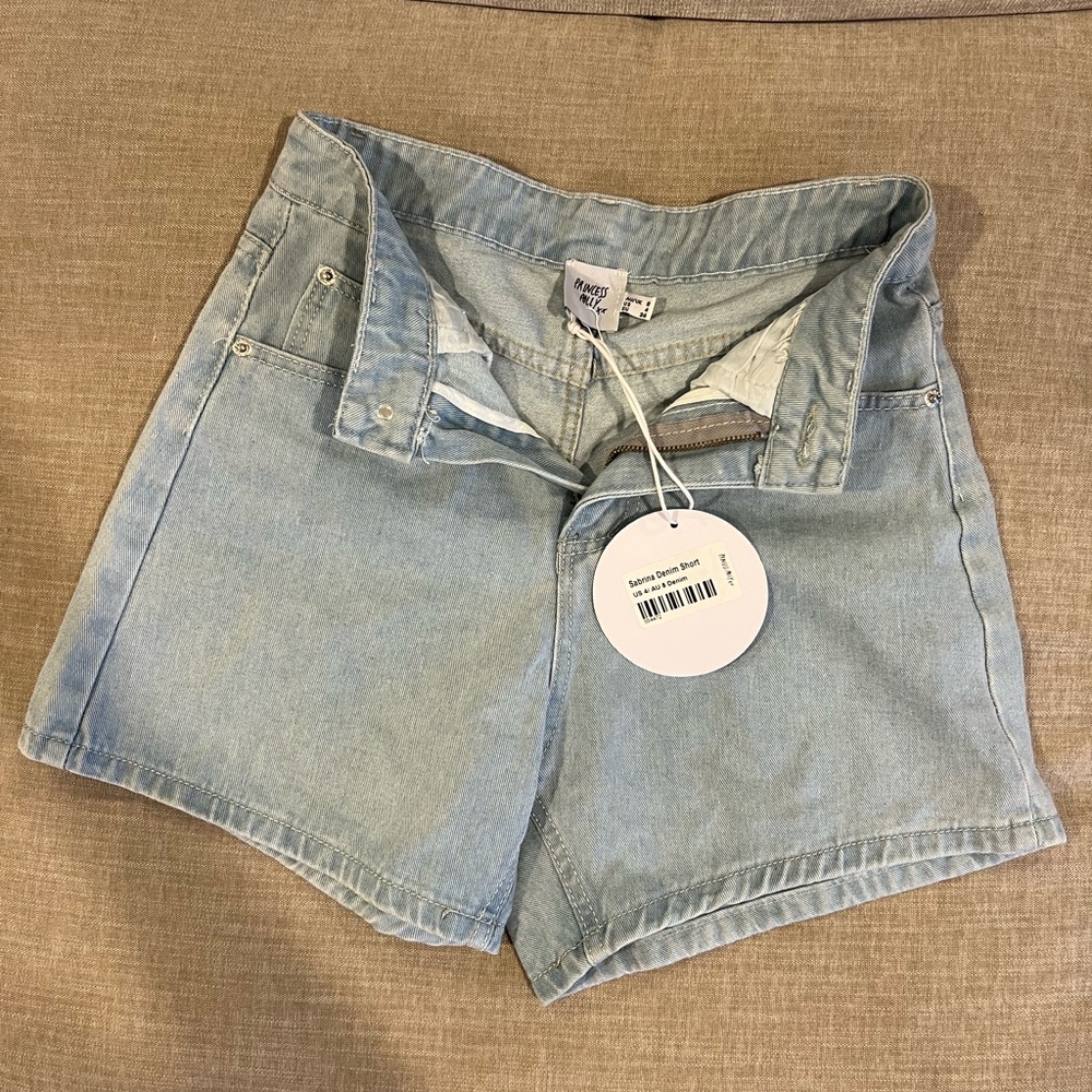Princess Polly, Sabrina Demin Shorts (Size US 4)